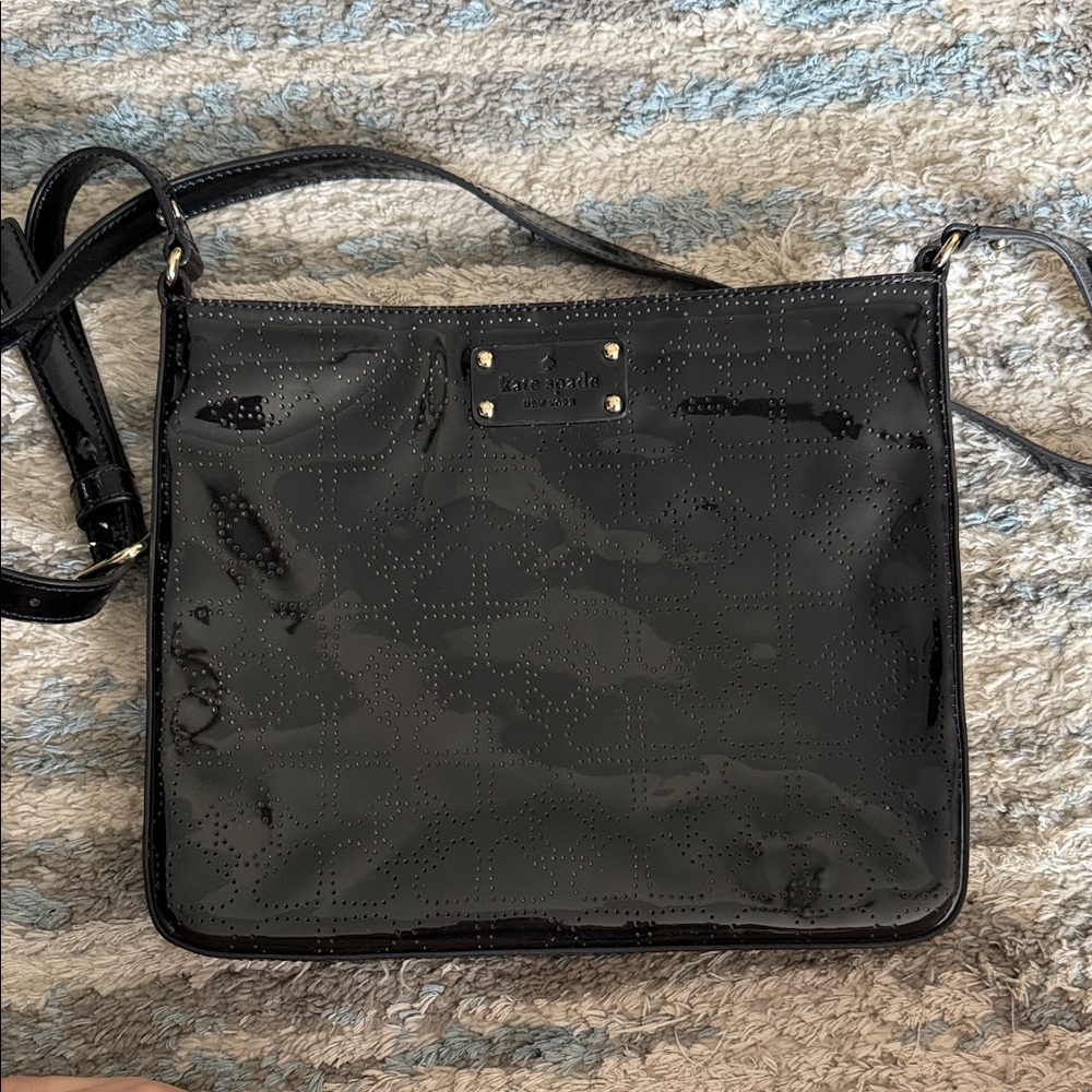 Kate Spade Glossy Black Crossbody Bag